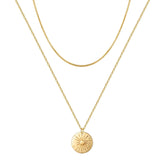 2PCS - Chain&Sunbeam Layered Necklaces for Women